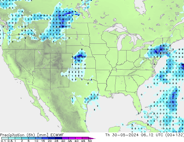 Z500/Rain (+SLP)/Z850 ECMWF  30.05.2024 12 UTC