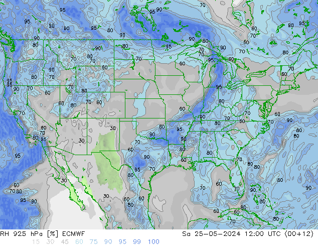 RH 925 hPa ECMWF So 25.05.2024 12 UTC