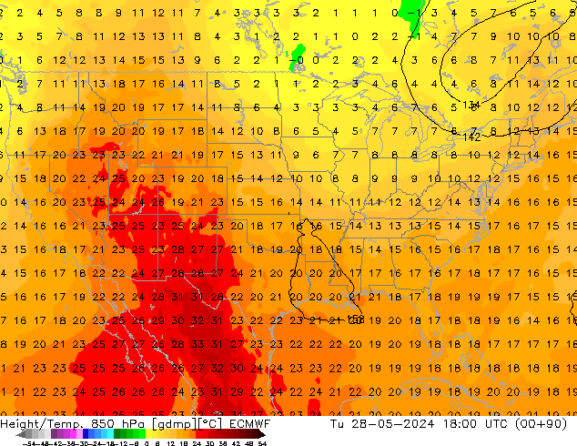 Z500/Rain (+SLP)/Z850 ECMWF mar 28.05.2024 18 UTC