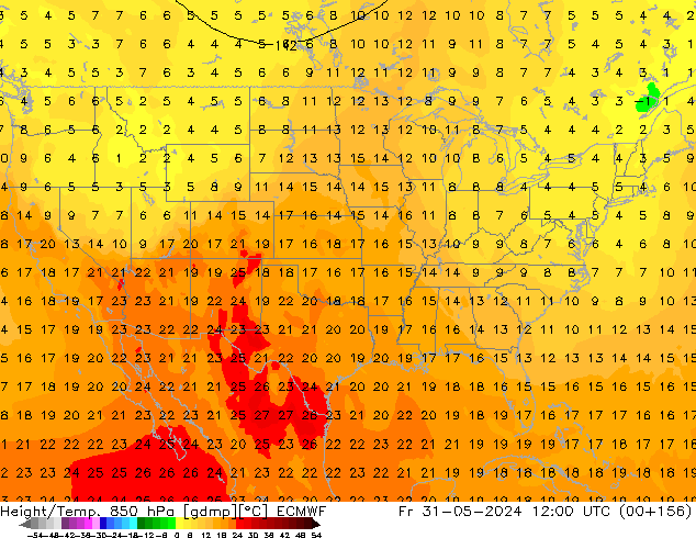 Z500/Rain (+SLP)/Z850 ECMWF vie 31.05.2024 12 UTC