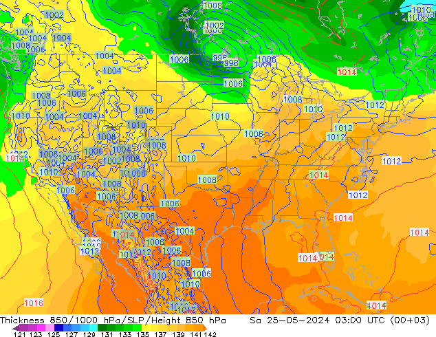 850-1000 hPa Kalınlığı ECMWF Cts 25.05.2024 03 UTC