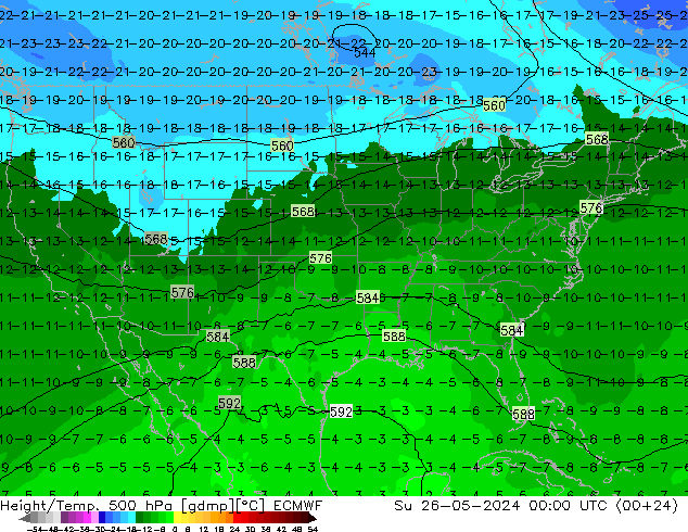 Z500/Rain (+SLP)/Z850 ECMWF Dom 26.05.2024 00 UTC