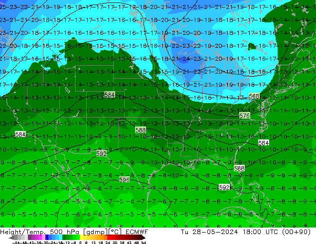 Z500/Rain (+SLP)/Z850 ECMWF mar 28.05.2024 18 UTC