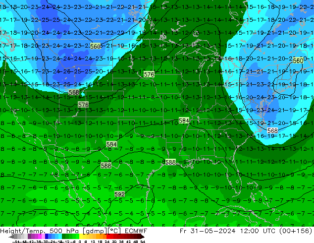 Z500/Rain (+SLP)/Z850 ECMWF vie 31.05.2024 12 UTC