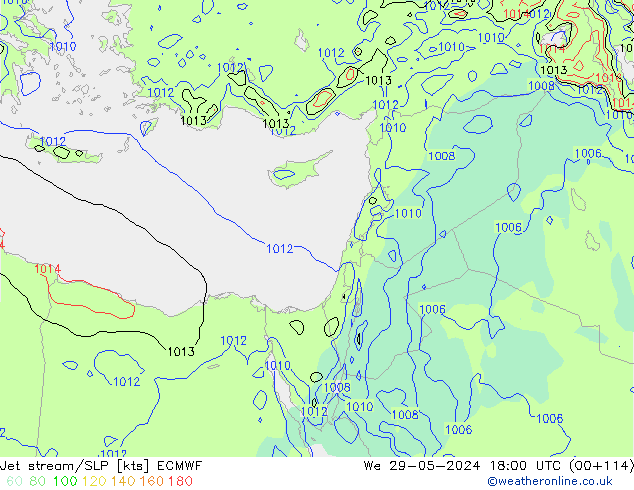 Straalstroom/SLP ECMWF wo 29.05.2024 18 UTC