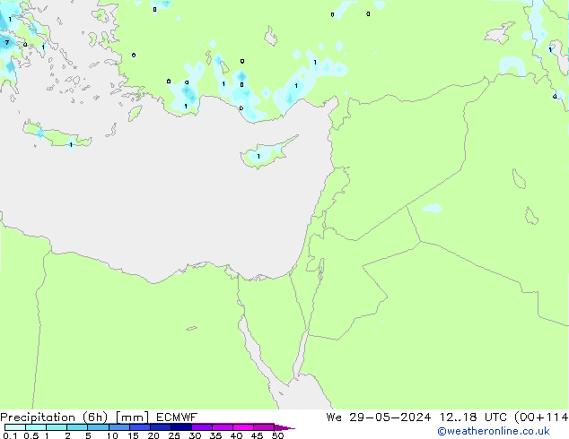 Precipitazione (6h) ECMWF mer 29.05.2024 18 UTC