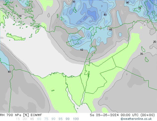 700 hPa Nispi Nem ECMWF Cts 25.05.2024 00 UTC