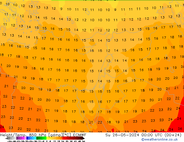 Z500/Rain (+SLP)/Z850 ECMWF nie. 26.05.2024 00 UTC