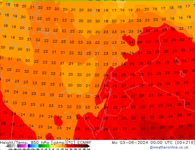 Z500/Rain (+SLP)/Z850 ECMWF Mo 03.06.2024 00 UTC