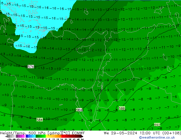 Z500/Rain (+SLP)/Z850 ECMWF St 29.05.2024 12 UTC