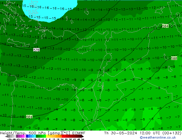 Z500/Rain (+SLP)/Z850 ECMWF Qui 30.05.2024 12 UTC