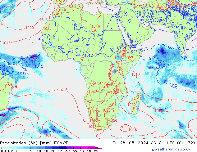 Z500/Rain (+SLP)/Z850 ECMWF  28.05.2024 06 UTC