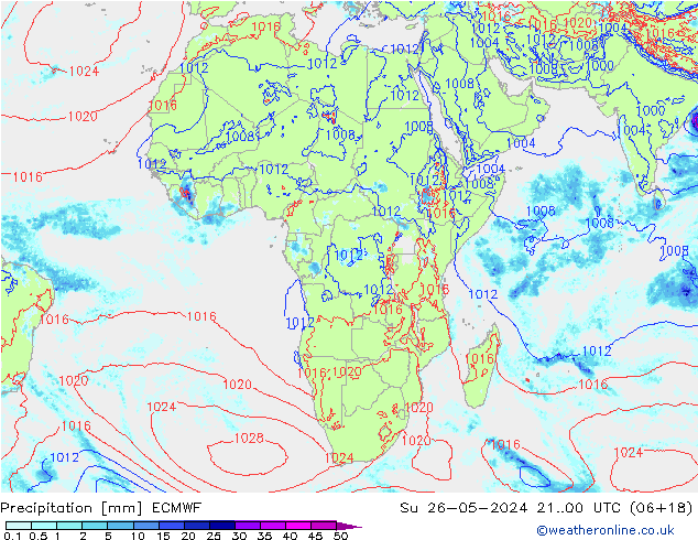 Niederschlag ECMWF So 26.05.2024 00 UTC