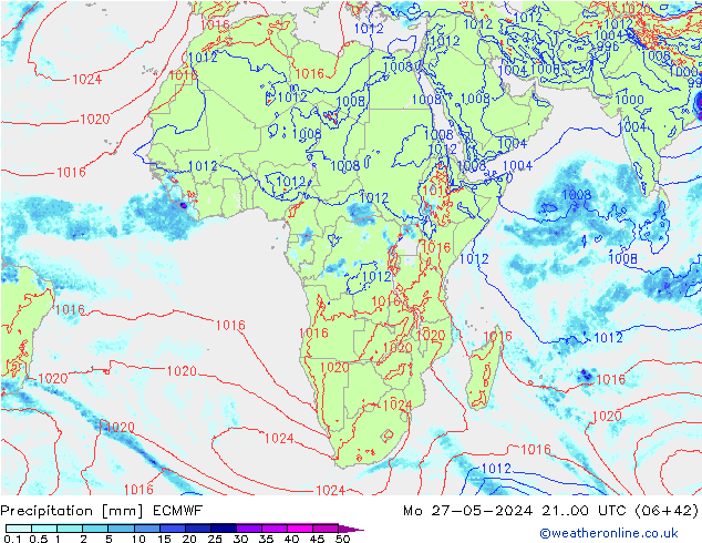 Neerslag ECMWF ma 27.05.2024 00 UTC