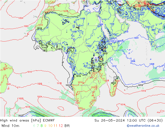 Izotacha ECMWF nie. 26.05.2024 12 UTC