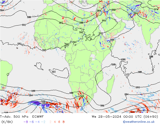 T-Adv. 500 hPa ECMWF  29.05.2024 00 UTC