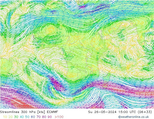 ветер 300 гПа ECMWF Вс 26.05.2024 15 UTC