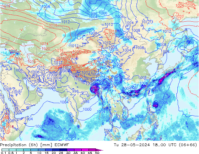 Z500/Rain (+SLP)/Z850 ECMWF mar 28.05.2024 00 UTC