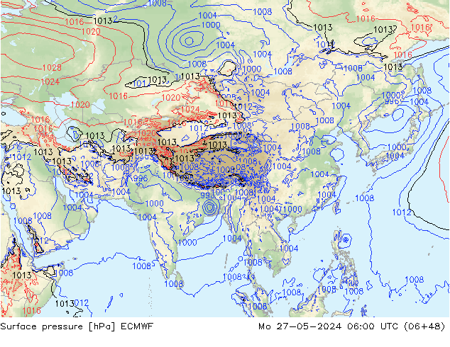 приземное давление ECMWF пн 27.05.2024 06 UTC