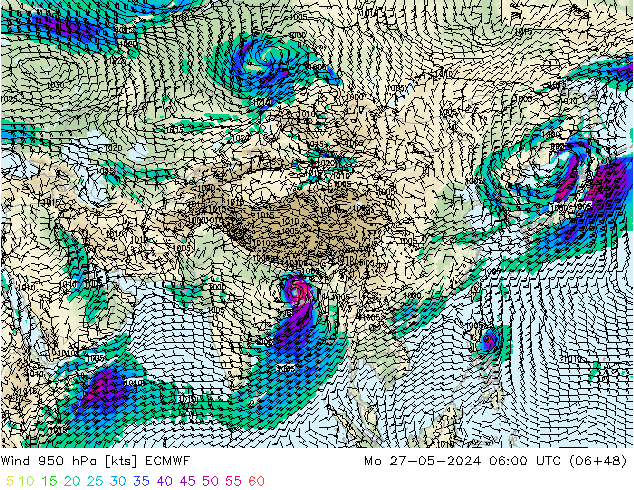 Wind 950 hPa ECMWF ma 27.05.2024 06 UTC