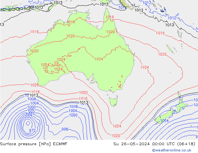 Surface pressure ECMWF Su 26.05.2024 00 UTC