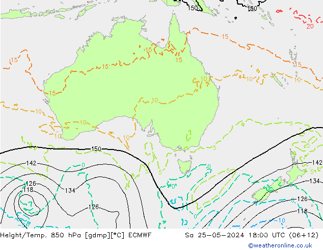 Z500/Yağmur (+YB)/Z850 ECMWF Cts 25.05.2024 18 UTC