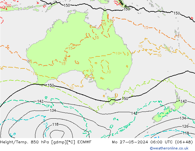 Z500/Rain (+SLP)/Z850 ECMWF lun 27.05.2024 06 UTC