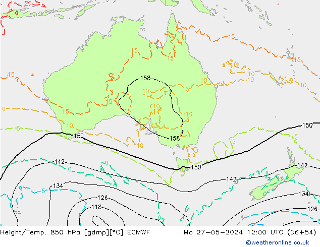 Z500/Rain (+SLP)/Z850 ECMWF lun 27.05.2024 12 UTC