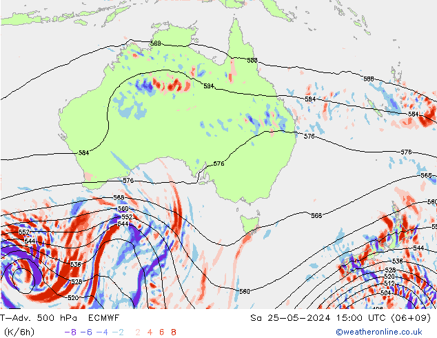 T-Adv. 500 hPa ECMWF sáb 25.05.2024 15 UTC