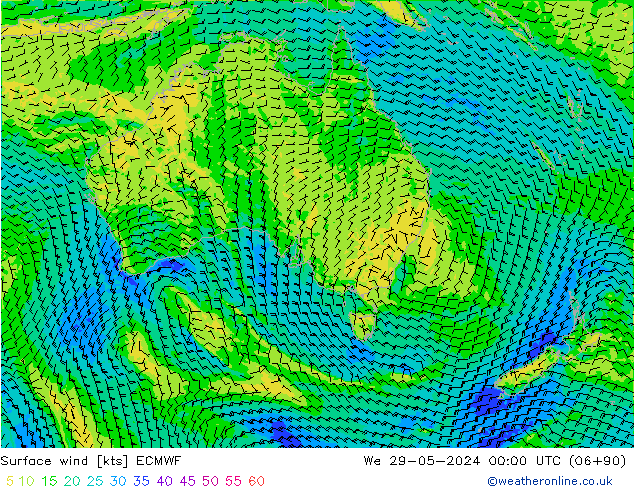 Rüzgar 10 m ECMWF Çar 29.05.2024 00 UTC