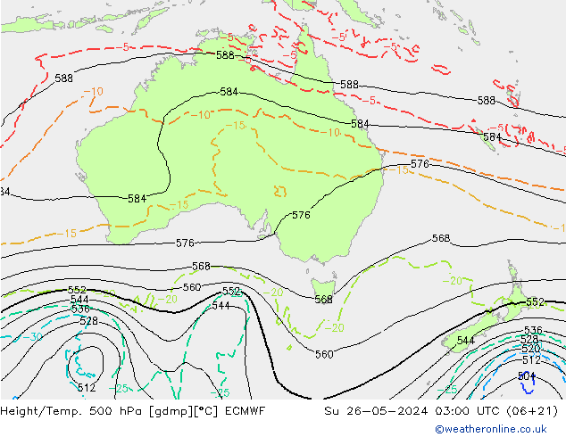 Geop./Temp. 500 hPa ECMWF dom 26.05.2024 03 UTC