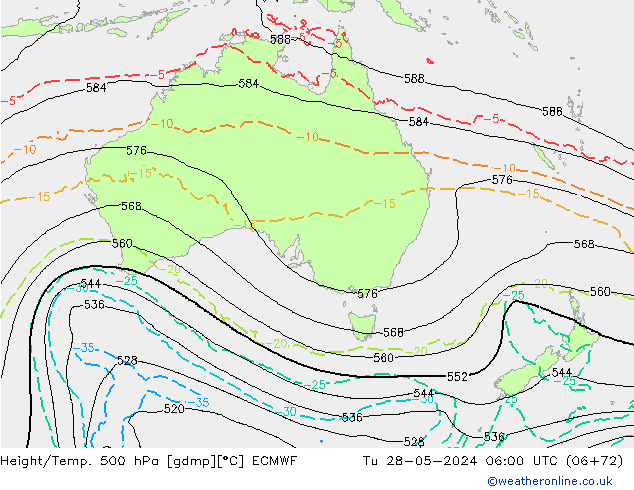 Z500/Rain (+SLP)/Z850 ECMWF Ter 28.05.2024 06 UTC