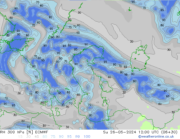 RH 300 hPa ECMWF  26.05.2024 12 UTC