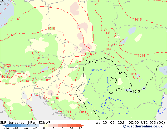 SLP tendency ECMWF We 29.05.2024 00 UTC