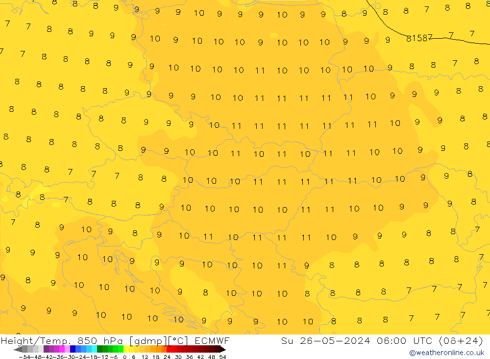 Z500/Rain (+SLP)/Z850 ECMWF Dom 26.05.2024 06 UTC