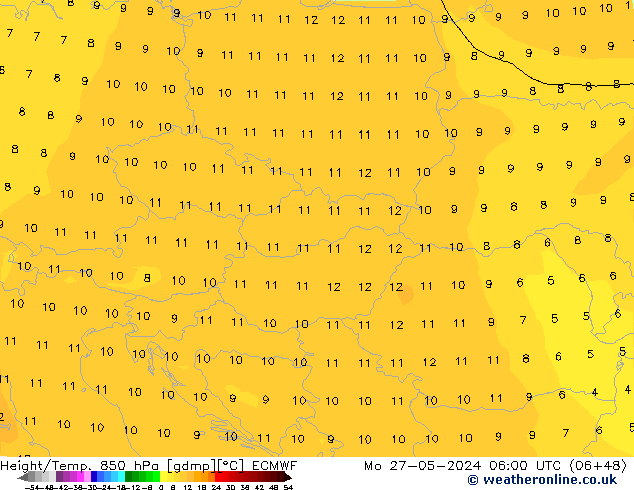 Z500/Rain (+SLP)/Z850 ECMWF  27.05.2024 06 UTC