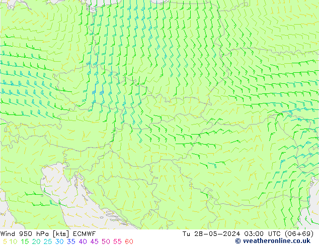 Viento 950 hPa ECMWF mar 28.05.2024 03 UTC