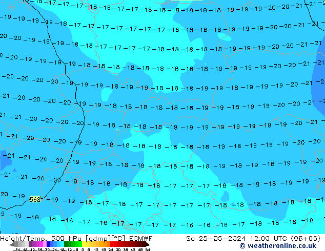 Z500/Rain (+SLP)/Z850 ECMWF Sa 25.05.2024 12 UTC