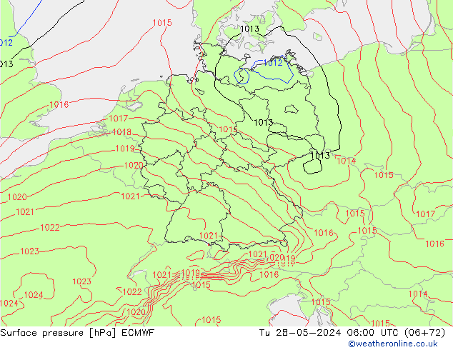 Yer basıncı ECMWF Sa 28.05.2024 06 UTC