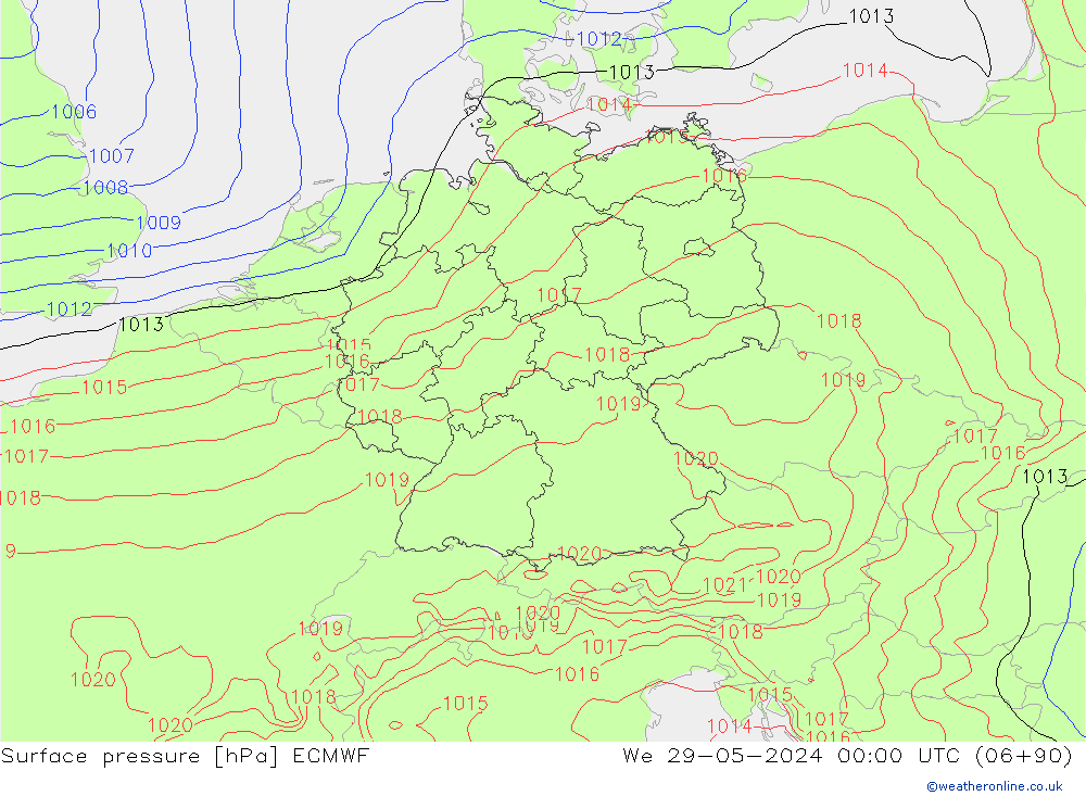 ciśnienie ECMWF śro. 29.05.2024 00 UTC