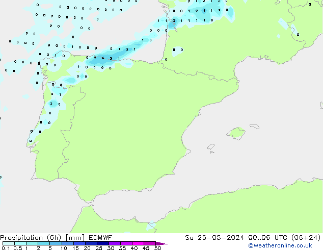 Z500/Rain (+SLP)/Z850 ECMWF dim 26.05.2024 06 UTC