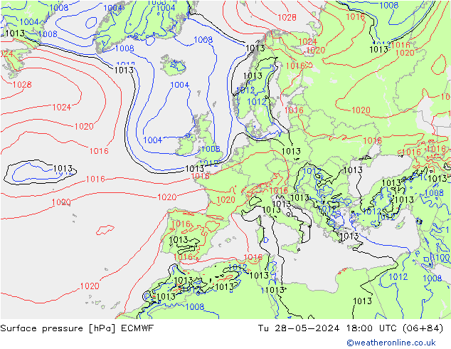 Surface pressure ECMWF Tu 28.05.2024 18 UTC