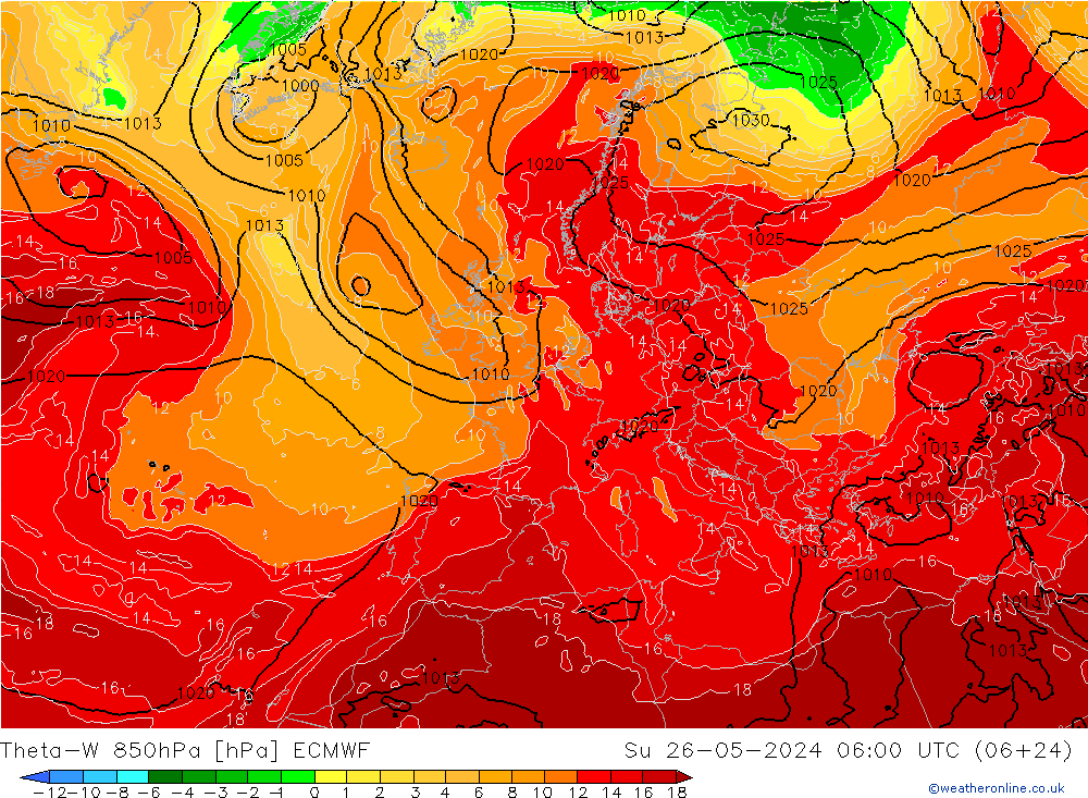 Theta-W 850hPa ECMWF Su 26.05.2024 06 UTC