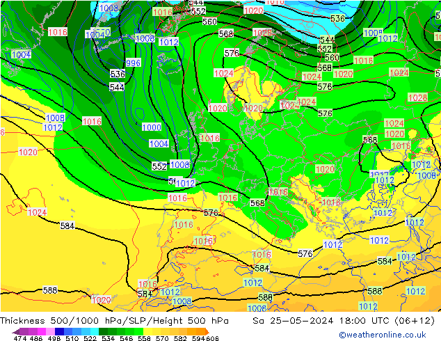 Thck 500-1000hPa ECMWF So 25.05.2024 18 UTC