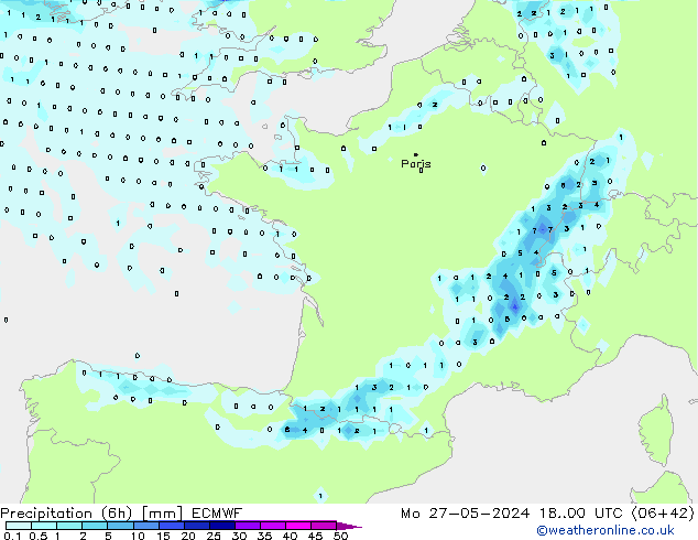 Z500/Rain (+SLP)/Z850 ECMWF Seg 27.05.2024 00 UTC