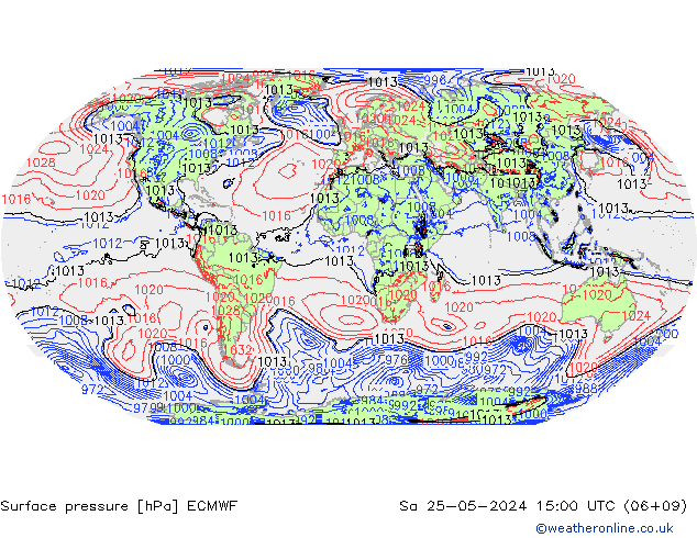 pressão do solo ECMWF Sáb 25.05.2024 15 UTC