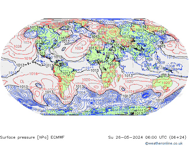 Bodendruck ECMWF So 26.05.2024 06 UTC