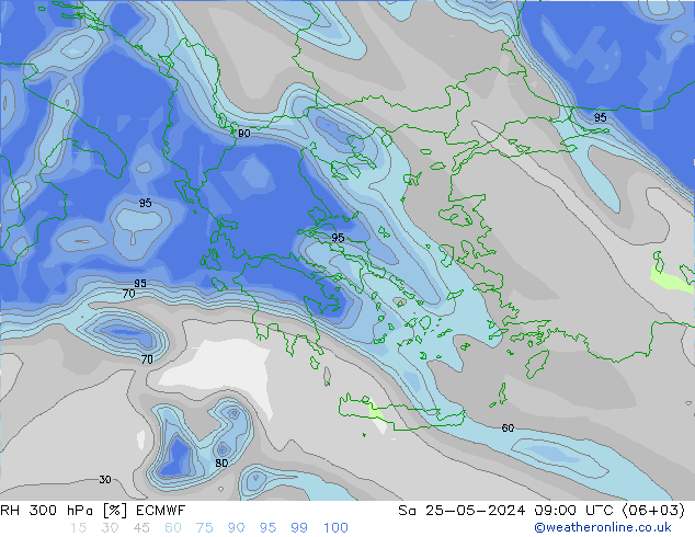 RH 300 hPa ECMWF So 25.05.2024 09 UTC