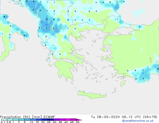 Z500/Rain (+SLP)/Z850 ECMWF wto. 28.05.2024 12 UTC