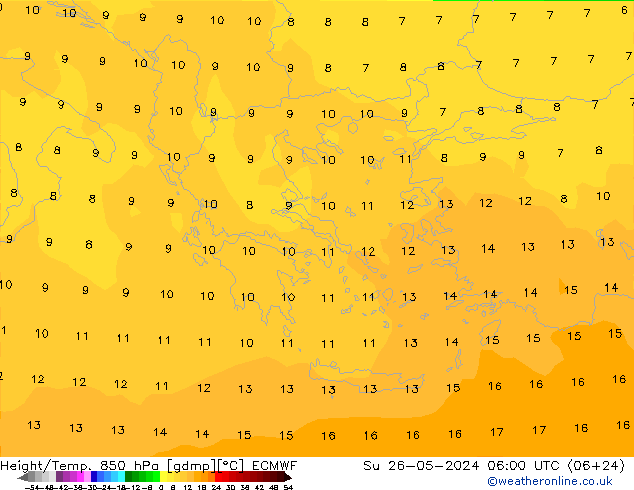 Z500/Rain (+SLP)/Z850 ECMWF Su 26.05.2024 06 UTC